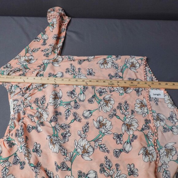 Copper Key Womens Top XS Peach Floral Sheer Coquette Romantic Flowy Timeless - Picture 11 of 13